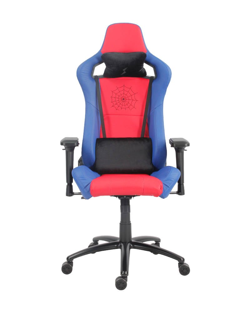 Rot-blauer Gaming-Stuhl, verstellbarer Büro-Rennstuhl mit Rollen